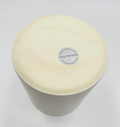Rina Menardi Rina Menardi Luna White Ceramic Vase Hand Made Italy Italian Ceramics