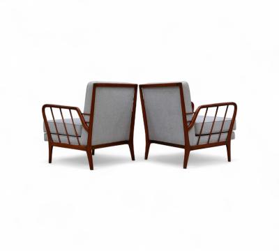 Rino Levi Armchairs in Caviuna wood Boucle Rino Levi 1960s Lot 394
