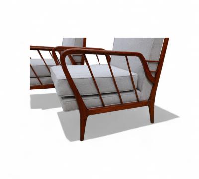 Rino Levi Armchairs in Caviuna wood Boucle Rino Levi 1960s Lot 394