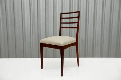 Rino Levi Brazilian Modern Chairs in Hardwood Leather by Rino Levi Brazil 1960s