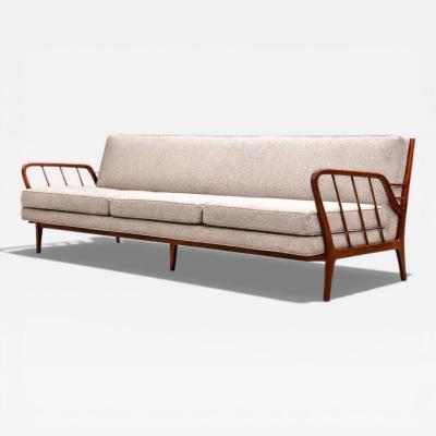 Rino Levi Rino Levi Sofa in Hardwood and Boucl Brazilian Modern 1960s Lot 395