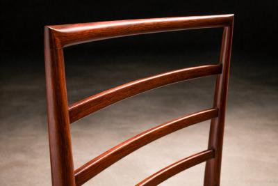 Rino Levi Set of 4 Chairs in Caviuna Leather Rino Levi 1960s