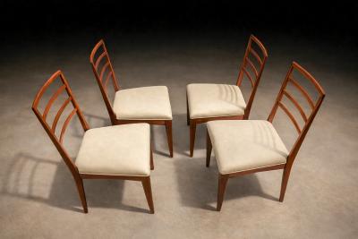Rino Levi Set of 4 Chairs in Caviuna Leather Rino Levi 1960s