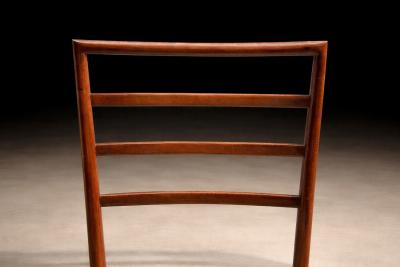 Rino Levi Set of 4 Chairs in Caviuna Leather Rino Levi 1960s