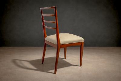 Rino Levi Set of 4 Chairs in Caviuna Leather Rino Levi 1960s