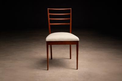 Rino Levi Set of 4 Chairs in Caviuna Leather Rino Levi 1960s