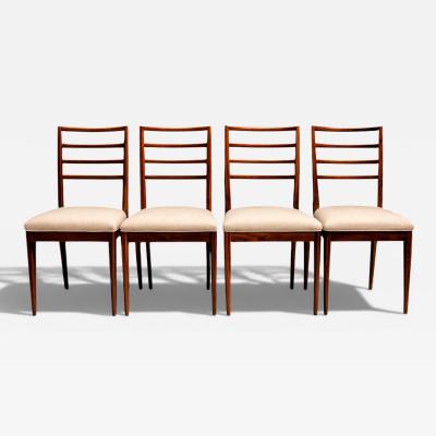Rino Levi Set of 4 Chairs in Caviuna Leather Rino Levi 1960s