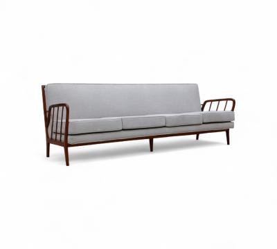 Rino Levi Sofa in Hardwood by Rino Levi in Hardwood Boucle 1960s Lot 395