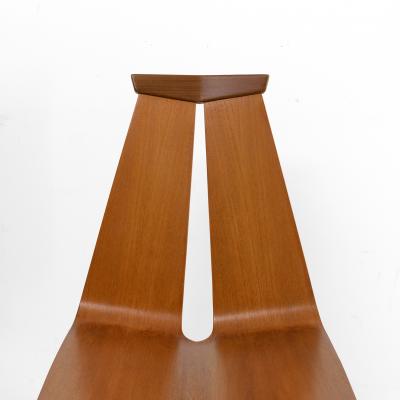 Risto Halme RISTO HALME SET OF 4 MOLDED TEAK VENEER CHAIRS FOR ISKU FINLAND 1960S