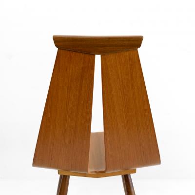 Risto Halme RISTO HALME SET OF 4 MOLDED TEAK VENEER CHAIRS FOR ISKU FINLAND 1960S