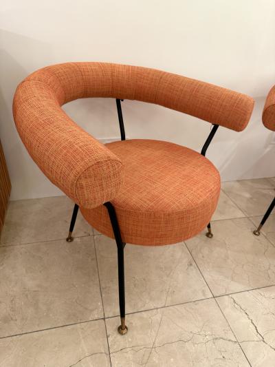 Rito Valla Mid Century Modern Pair of Armchairs by IPE Bologne Italy 1950s