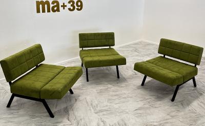 Rito Valla Set of 3 of Panchetto Reclining Chairs by Rito Valla for IPE Italy 1960s