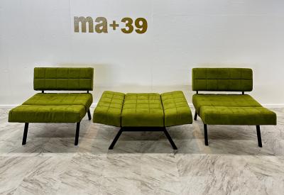 Rito Valla Set of 3 of Panchetto Reclining Chairs by Rito Valla for IPE Italy 1960s