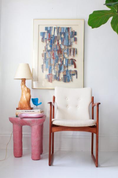 River Valadez River Valadez Opaque Pink Tripod Table 2023