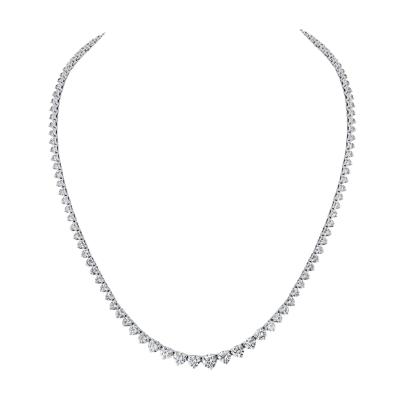 Riveria 14K White Gold 10 73cttw Round Cut Diamond Necklace