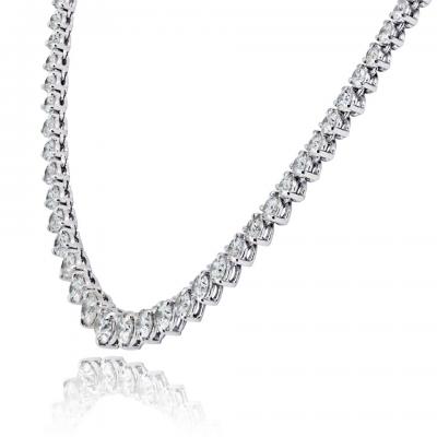 Riveria 14K White Gold 11 73cttw Round Cut Diamond Necklace