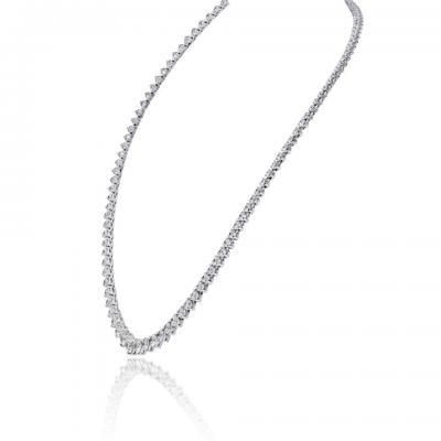 Riveria 14K White Gold 11 73cttw Round Cut Diamond Necklace