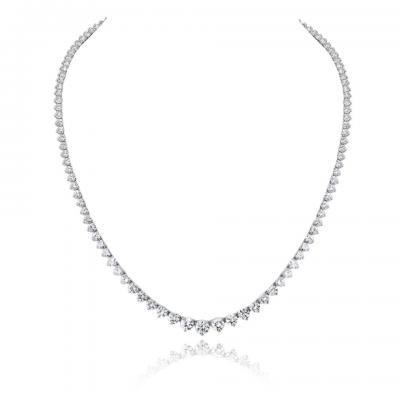 Riveria 14K White Gold 11 73cttw Round Cut Diamond Necklace