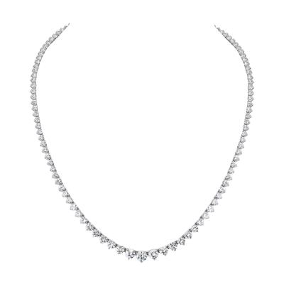 Riveria 14K White Gold 11 73cttw Round Cut Diamond Necklace