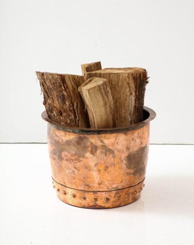 Riveted Copper Log Bin