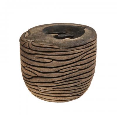 Rob Sieminski Rob Sieminski Ceramic Vase Hand Built Sculpted Brown Signed