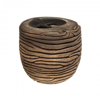 Rob Sieminski Rob Sieminski Ceramic Vase Hand Built Sculpted Brown Signed