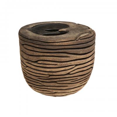 Rob Sieminski Rob Sieminski Ceramic Vase Hand Built Sculpted Brown Signed