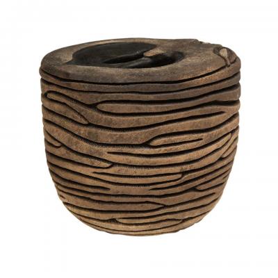 Rob Sieminski Rob Sieminski Ceramic Vase Hand Built Sculpted Brown Signed