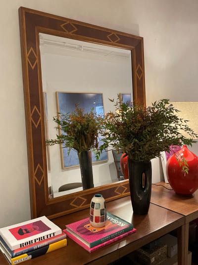 Robert Altman Vintage Robert Altman Diamond Pattern Oversized Mirror Pair Available