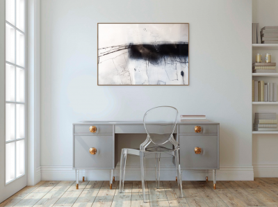 Robert Baribeau Charcoal Coastline 5 Abstract painting 2023