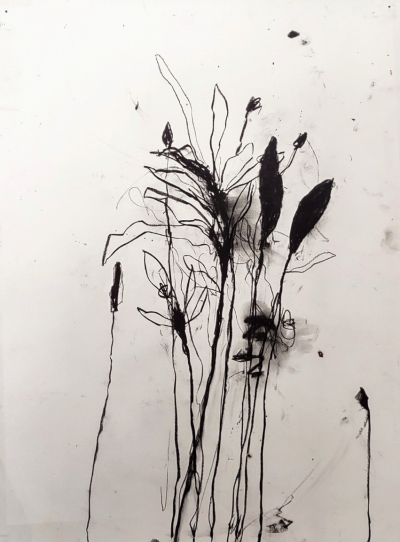 Robert Baribeau In the weeds ink bloom 6 Abstract painting 2023