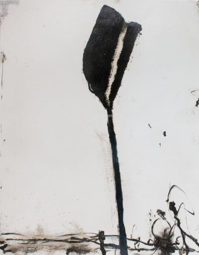 Robert Baribeau Stem in Black 1 Abstract painting 2018