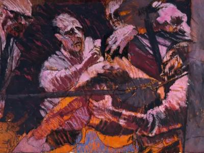 Robert Bob Peak Boxing Scene Vanquished Boxer in his Corner Sports Illustrated Boxing Story