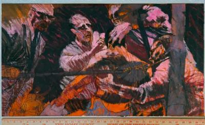 Robert Bob Peak Boxing Scene Vanquished Boxer in his Corner Sports Illustrated Boxing Story