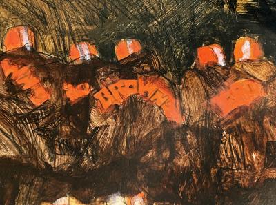 Robert Bob Peak Browns Football Sports Action Painting de Kooning Abstract Expressionism