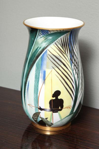 Robert Bonfils Art Deco Porcelain Vase by Robert Bonfils