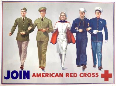 Robert C Kauffmann Join American Red Cross Vintage WWII Recruitment Poster by R C Kauffmann