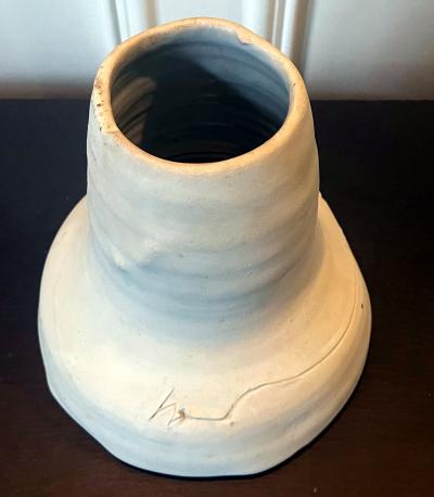 Robert Chapman Turner Sculptural Ceramic Funnel Vase by Robert Turner