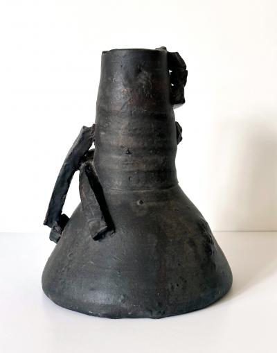 Robert Chapman Turner Sculptural Ceramic Handled Vase by Robert Turner