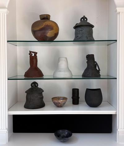 Robert Chapman Turner Sculptural Ceramic Handled Vase by Robert Turner