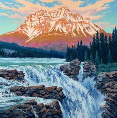 Robert E Wood Athabasca Falls Sunset