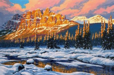 Robert E Wood Sunset Glow Castle Mountain