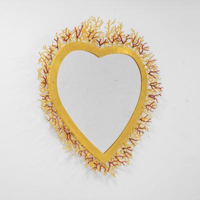 Robert Goossens Large Coral Heart Mirror