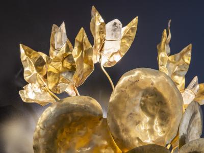 Robert Goossens Rare pair of waterlily wall lights