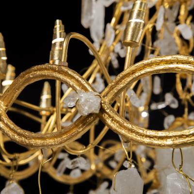 Robert Goossens Triple ribbon chandelier by Robert Goossens France 1982