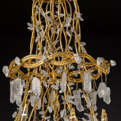 Robert Goossens Triple ribbon chandelier by Robert Goossens France 1982