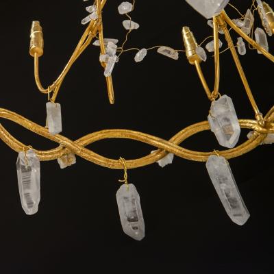 Robert Goossens Triple ribbon chandelier by Robert Goossens France 1982