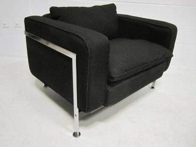Robert Haussmann Robert Haussmann Stendig Upholstery and Steel Lounge Chair Mid Century Modern