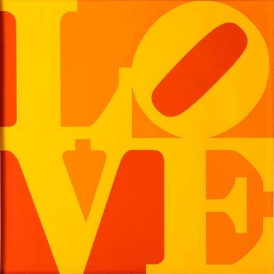 Robert Indiana After Robert Indiana Golden Love Screenprint Serigraph Yellow Orange Red