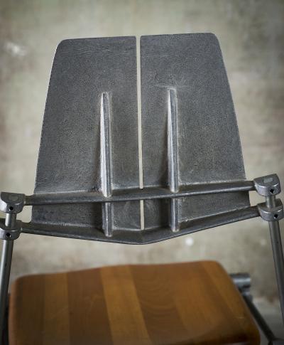 Robert Josten Set of 6 Robert Josten Maple Wood and Cast Aluminum Dining Chairs 1970s